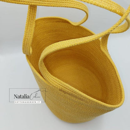 BORSA STELLA - Colore: Giallo - Misure 22x32,5 cm - COTTONANDROPE.IT - Made Whit Love