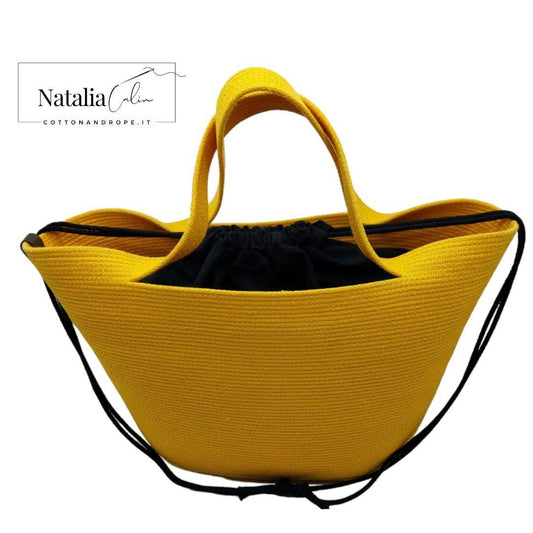 BORSA YELLOW SUN - Colore: Giallo - Misure: 29 x 45 cm - COTTONANDROPE.IT - Made Whit Love