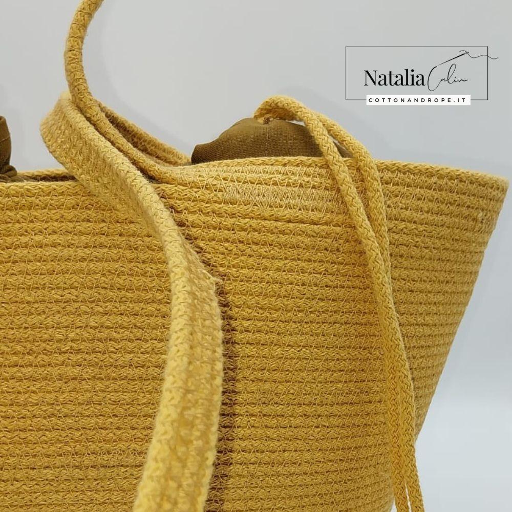 BORSA STELLA - Colore: Giallo - Misure 22x32,5 cm - COTTONANDROPE.IT - Made Whit Love