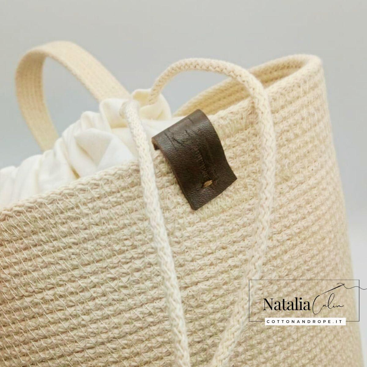 BORSA SOPHIE - Colore: Bianco - Misure: 25x42 cm - COTTONANDROPE.IT - Made Whit Love