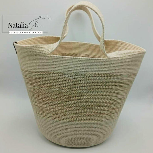 BORSA SECCHIELLO - Colore: Sabbia - Misure: 27x36 cm - COTTONANDROPE.IT - Made Whit Love