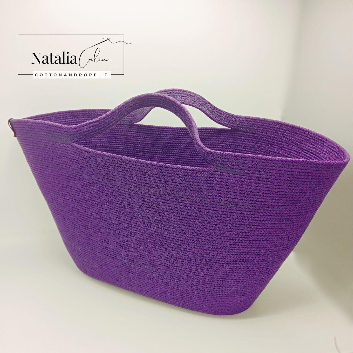 BORSA VIVIAN - Colore: Viola - Misure: 35x60 cm - COTTONANDROPE.IT - Made Whit Love