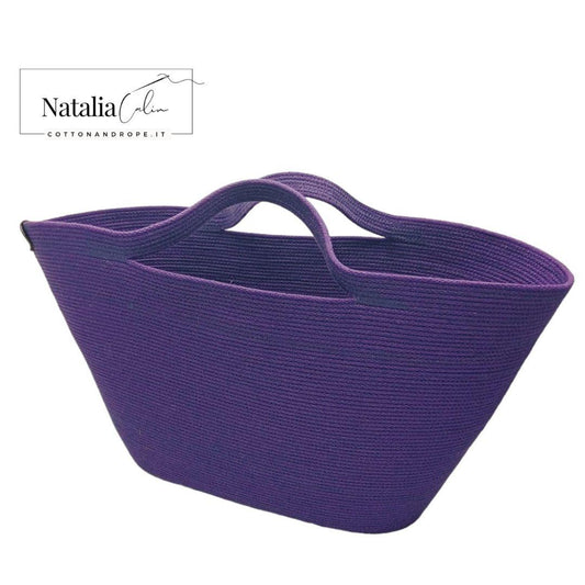 BORSA VIVIAN - Colore: Viola - Misure: 35x60 cm - COTTONANDROPE.IT - Made Whit Love