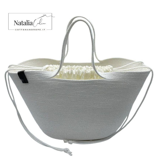 BORSA SHINE - Colore: BIANCO GHIACCIO - Misure: 27 x 44 cm