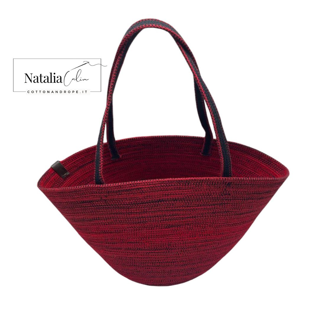 BORSA FLAME - Colore: ROSSO / NERO - Misure: 25 x48 cm