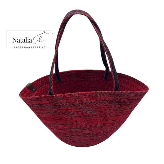 BORSA FLAME - Colore: ROSSO / NERO - Misure: 25 x48 cm