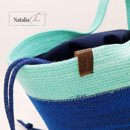 BORSA SOPHIE, Colore: Blu / Azzurro - Misure: 22x42 cm - COTTONANDROPE.IT - Made Whit Love