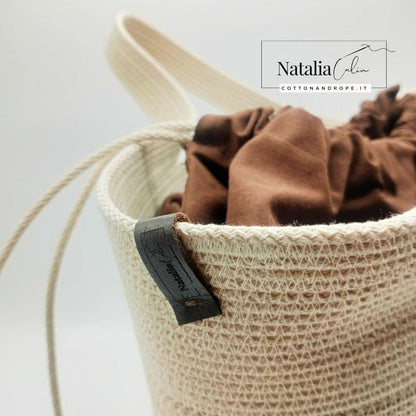 BORSA SECCHIELLO - Colore: Sabbia - Misure: 27x36 cm - COTTONANDROPE.IT - Made Whit Love