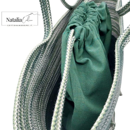 BORSA SMERALDO - Colore: Verde Bottiglia - Misure: 28x45 cm - COTTONANDROPE.IT - Made Whit Love