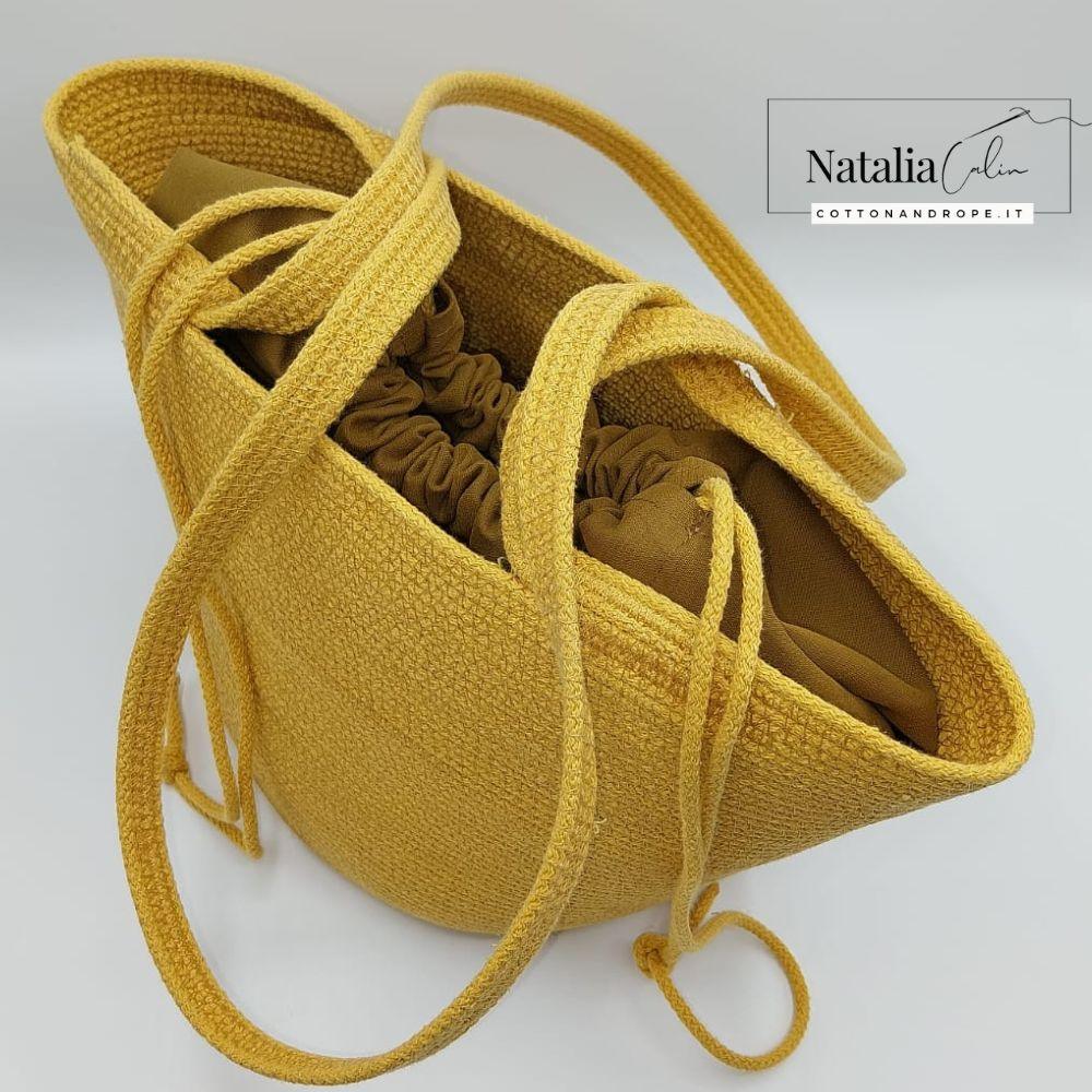 BORSA STELLA - Colore: Giallo - Misure 22x32,5 cm - COTTONANDROPE.IT - Made Whit Love