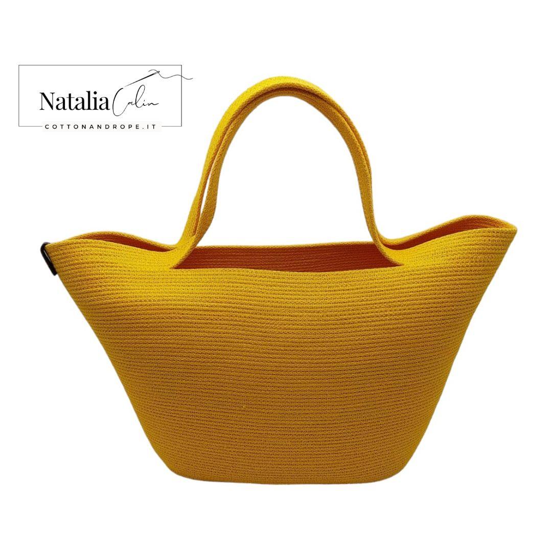 BORSA YELLOW SUN - Colore: Giallo - Misure: 29 x 45 cm - COTTONANDROPE.IT - Made Whit Love