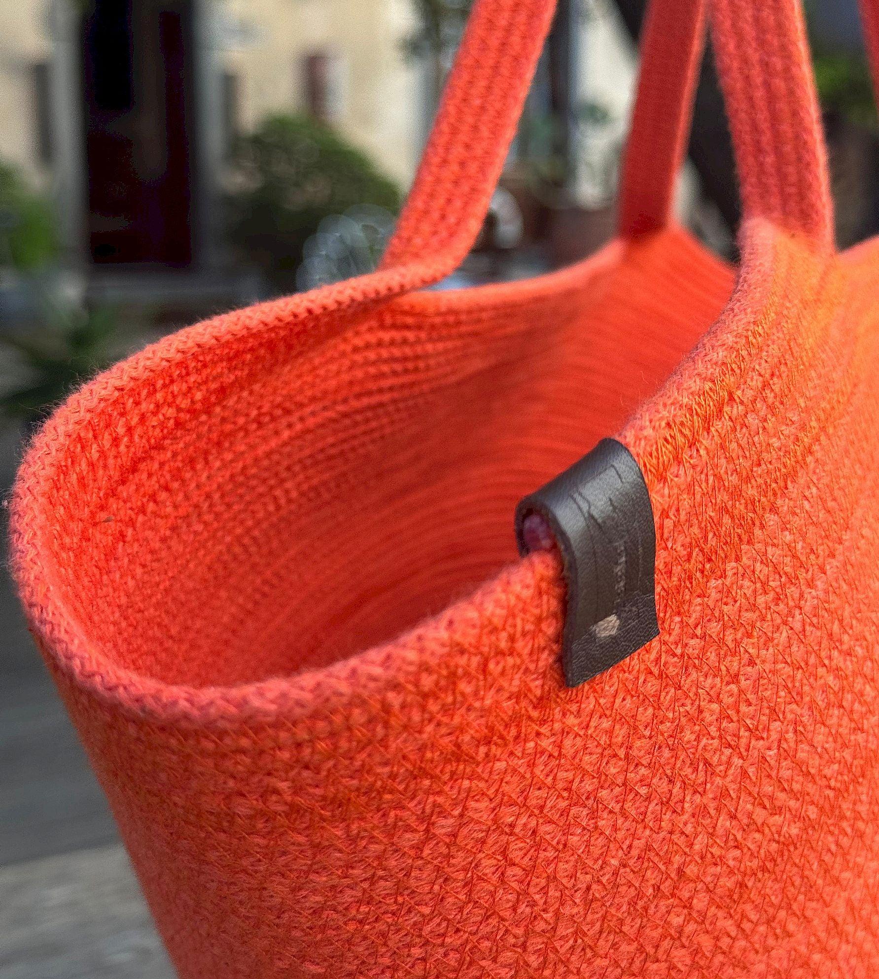 BORSA GIRASOLE - Colore: Arancio / Nero - Misure 32 x 50cm - COTTONANDROPE.IT - Made Whit Love