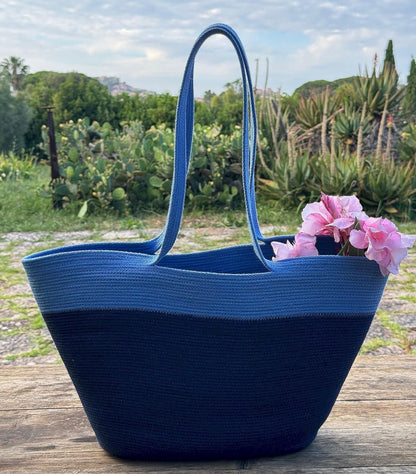 BORSA NEPTUNE - Colore: Azzurro / Blu - Misure: 28x45 cm - COTTONANDROPE.IT - Made Whit Love