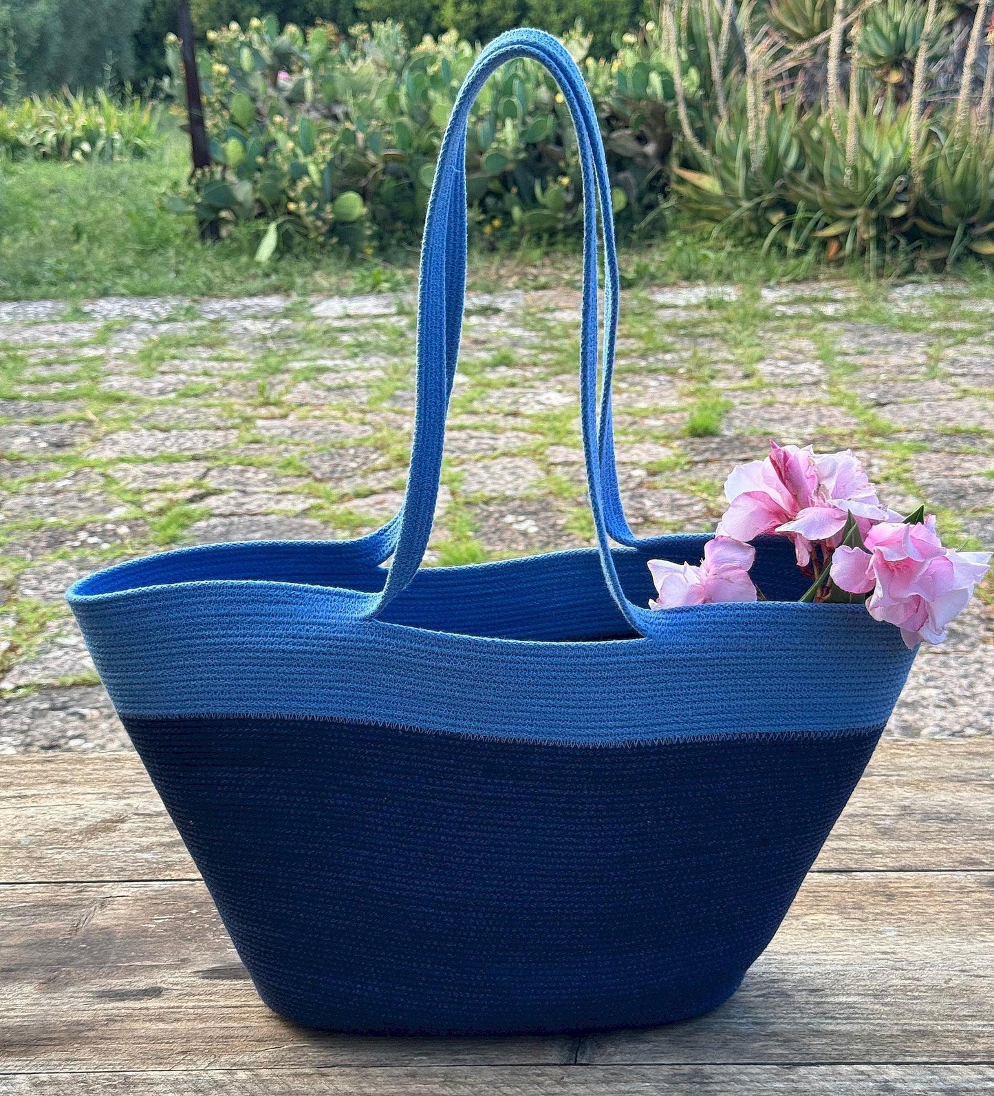 BORSA NEPTUNE - Colore: Azzurro / Blu - Misure: 28x45 cm - COTTONANDROPE.IT - Made Whit Love