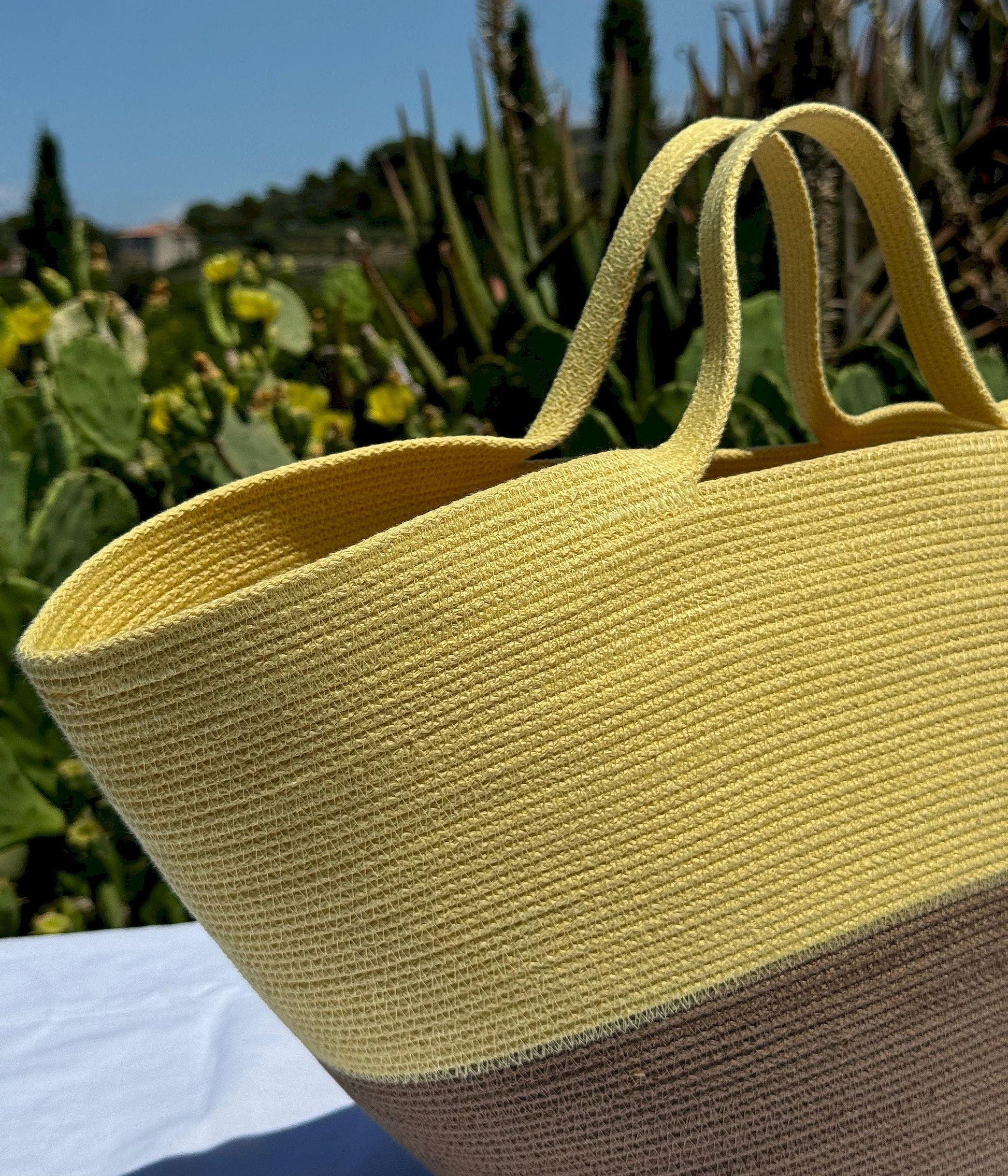 BORSA SUNNY - Colore: Giallo / Argilla - Misure: 28 x48 cm - COTTONANDROPE.IT - Made Whit Love