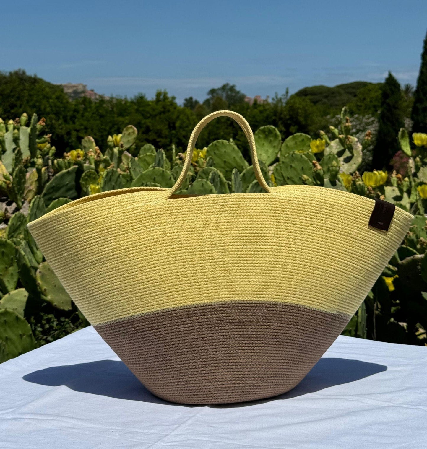 BORSA SUNNY - Colore: Giallo / Argilla - Misure: 28 x48 cm - COTTONANDROPE.IT - Made Whit Love