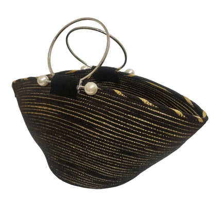 BORSA PERLA Piccola - Colore: NERO / ORO - Misure: 16 x 32 cm