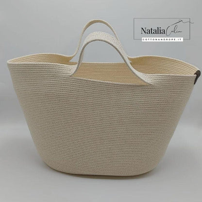 BORSA SOPHIE - Colore: Bianco - Misure: 25x42 cm - COTTONANDROPE.IT - Made Whit Love